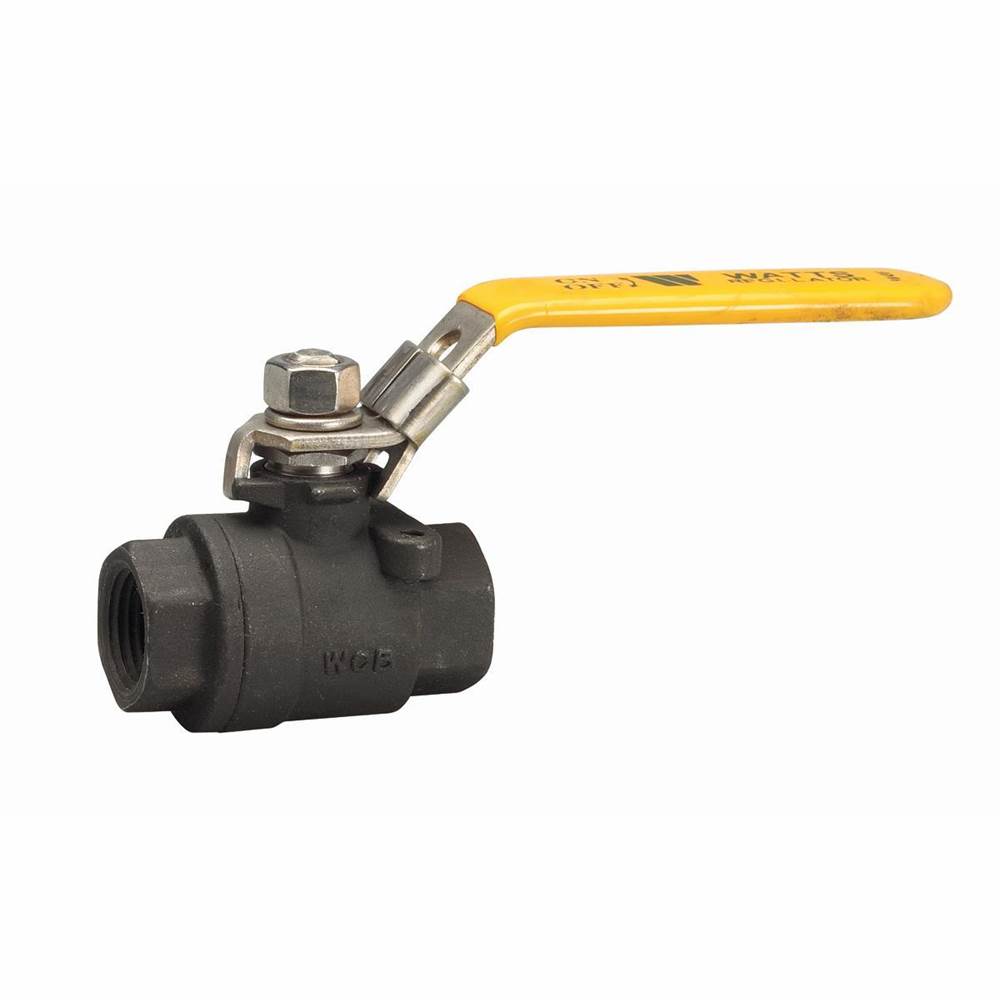 Watts 2 1/2 IN 2-Piece Full Port Carbon Steel Ball Valve, NPT Threaded End Connection, Lever Handle