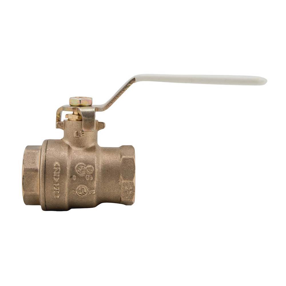 Watts 1 1/4 In Lead Free 2-Piece Full Port Ball Valve with Stainless Steel Ball and Stem, Threaded End Connections