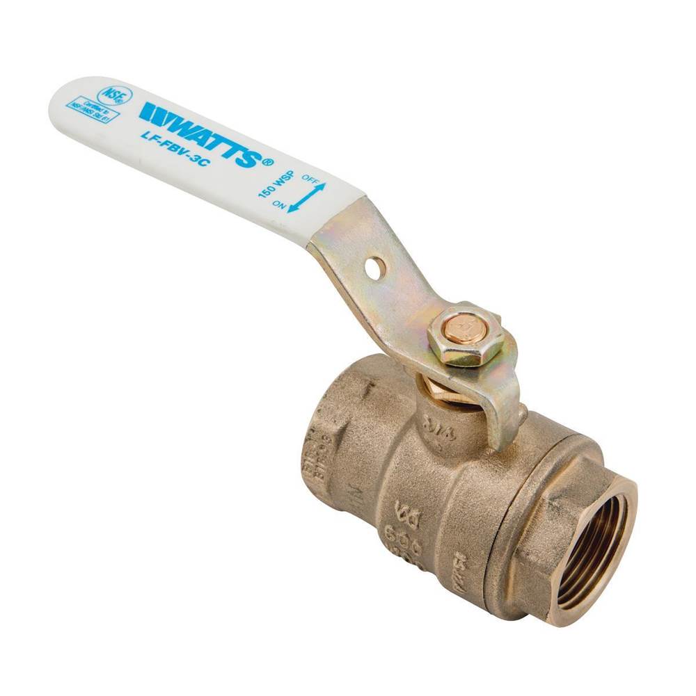 Watts 2 In Lead Free 2-Piece Full Port Ball Valve with Threaded End Connections & Chrome Plated Brass Ball