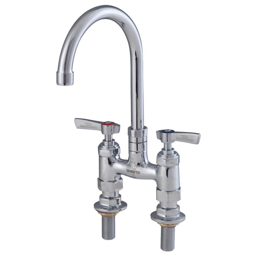 Watts 4 In Lead Free Deck Mount Faucet With 6 In Gooseneck Spout